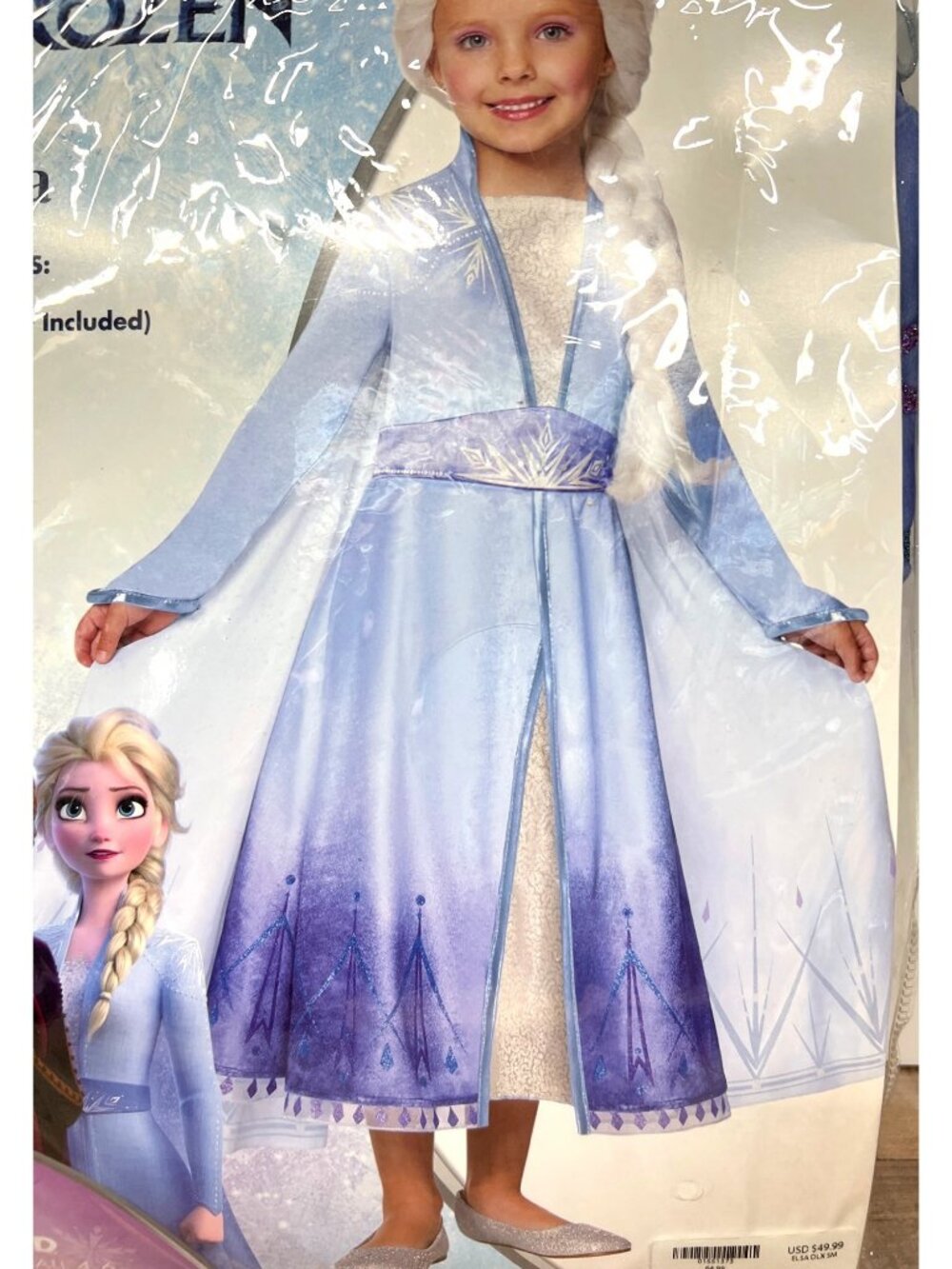 Disney Frozen Elsa Costume Dress Child Size S 4-6 Spirit Halloween Include Dress - Picture 2 of 5